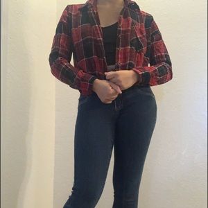 Cropped Plaid Shirt